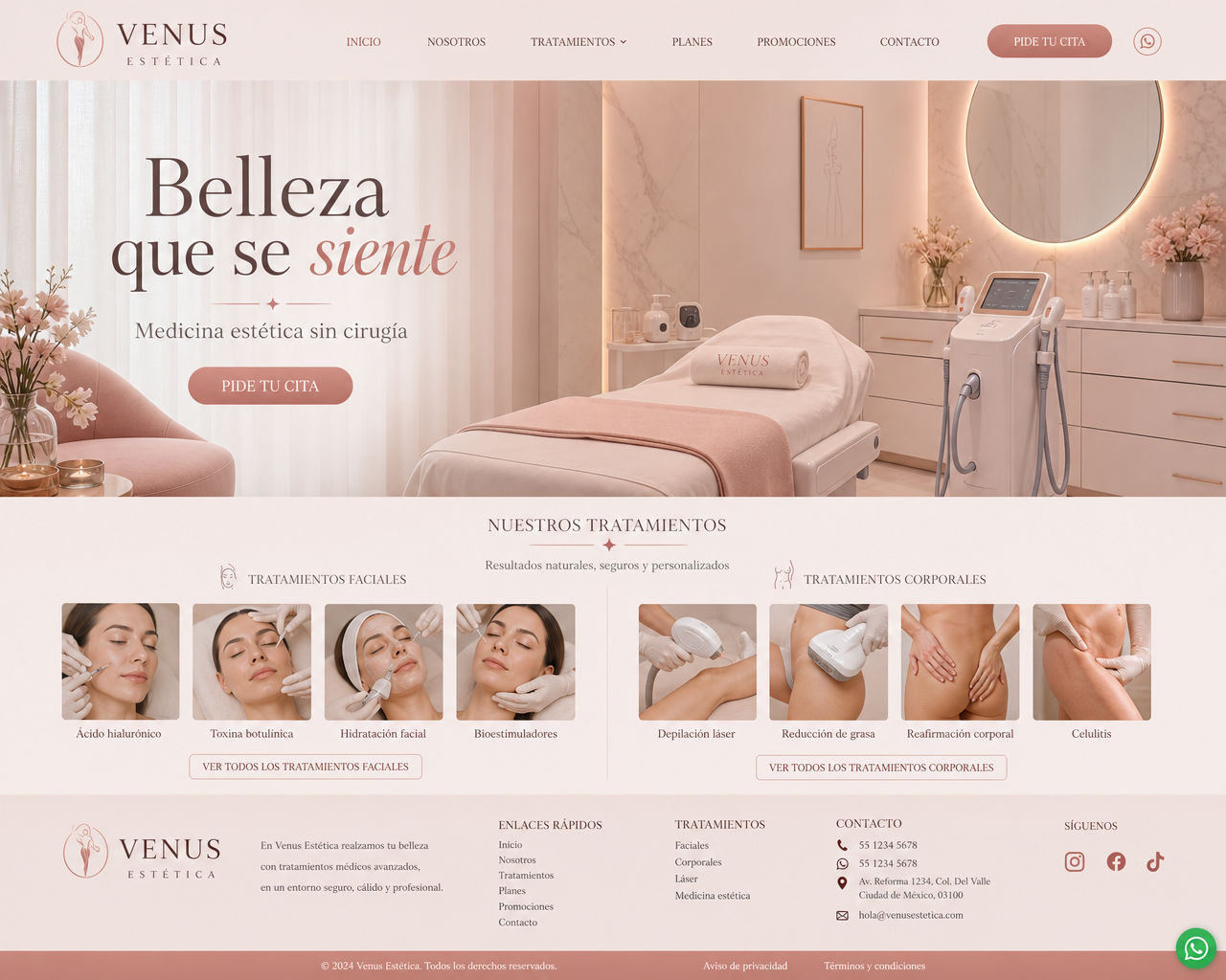 Landing page para clínica de medicina estética premium