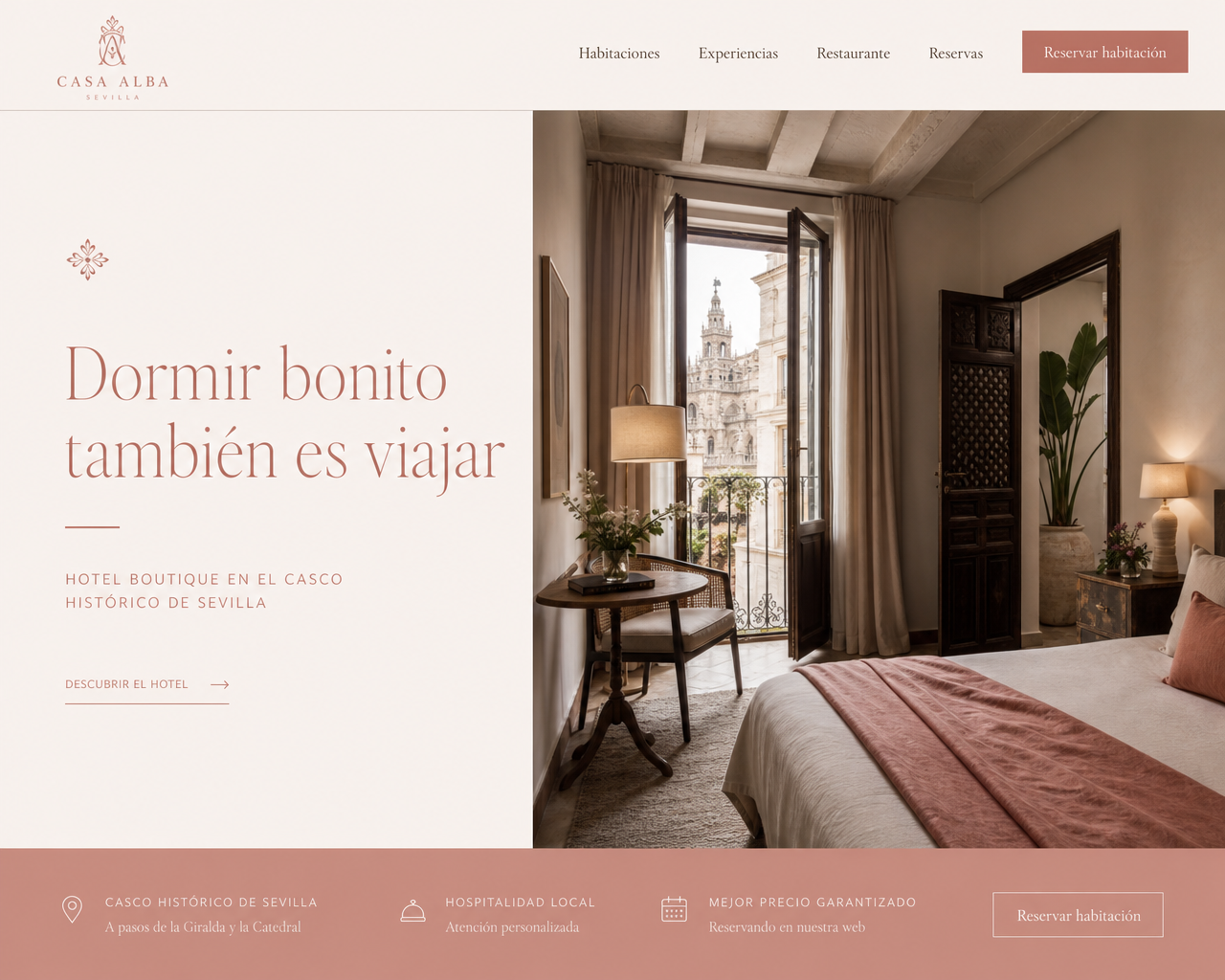 Web para hotel boutique de lujo