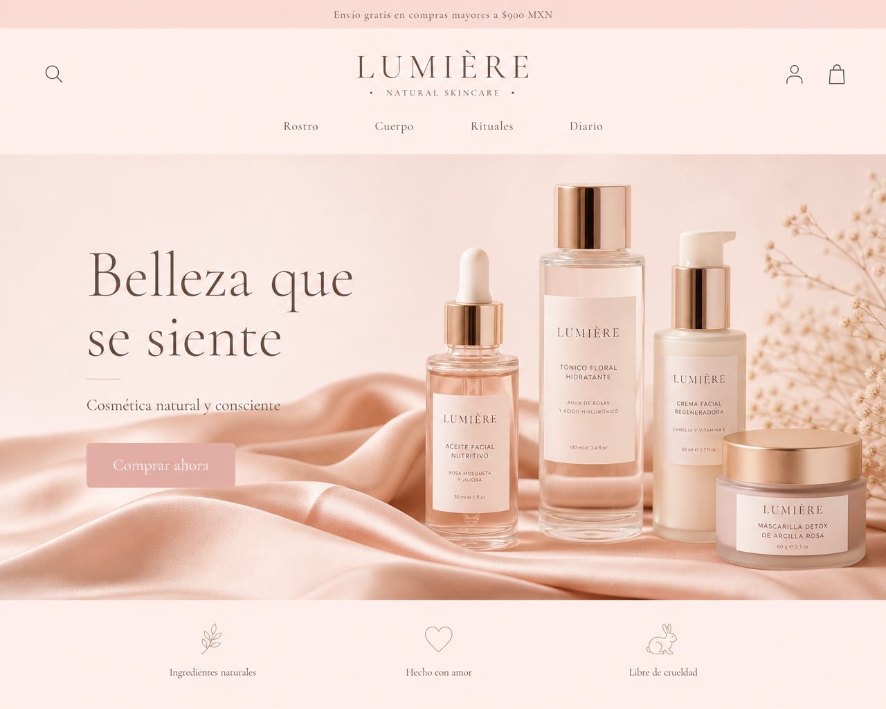 E-commerce de cosmética premium