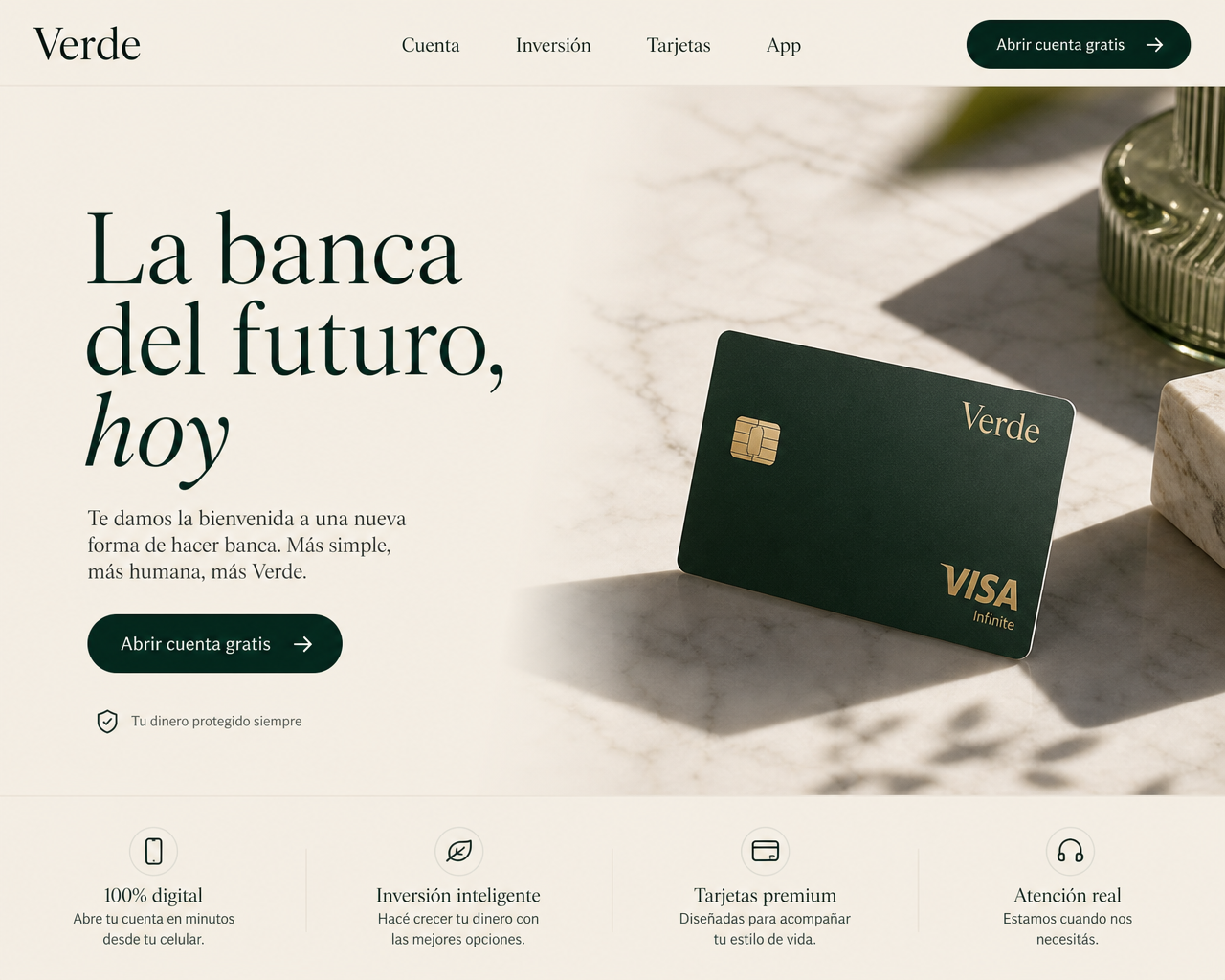 Landing page para app de pagos y fintech