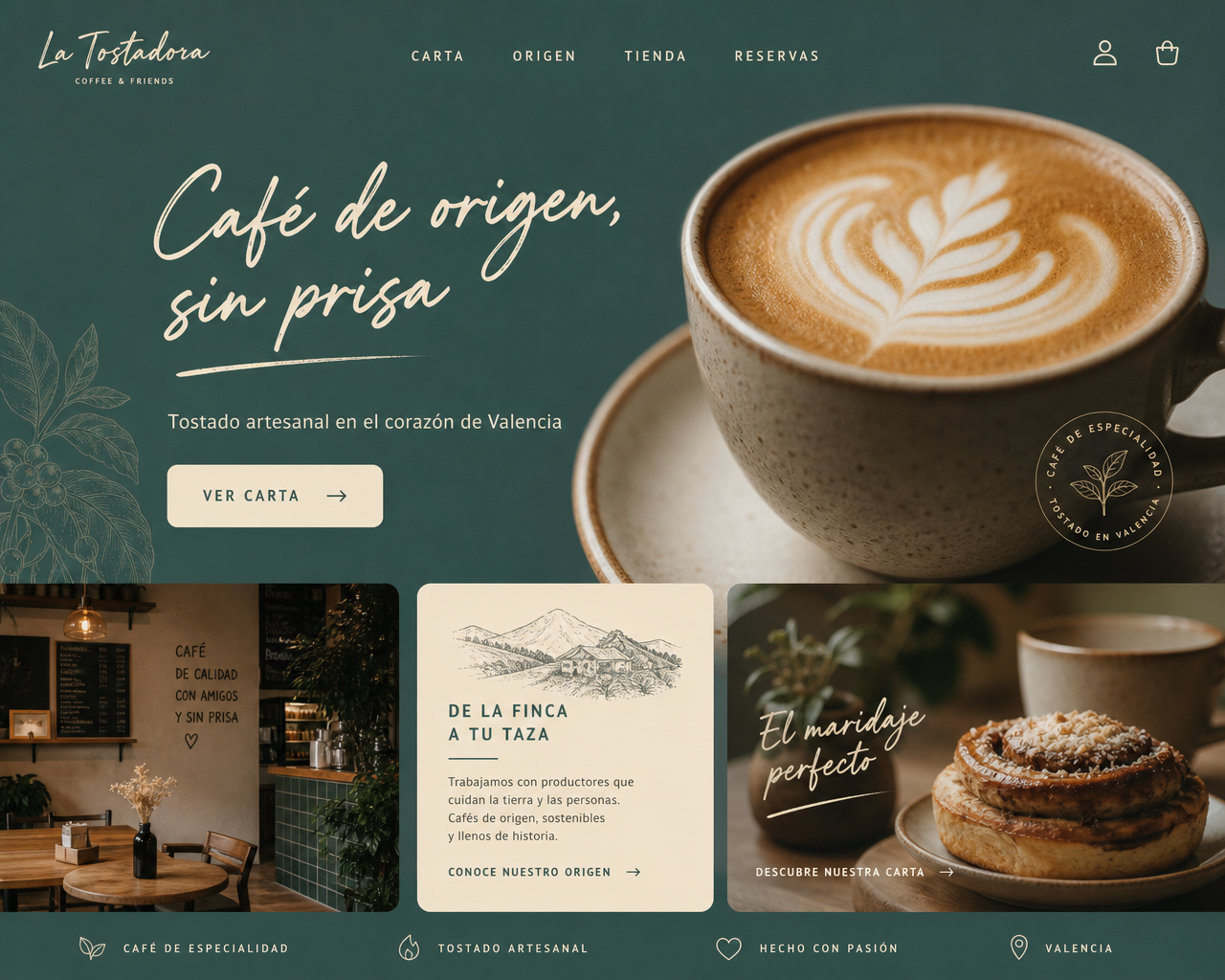 Landing page para tostadora de café specialty