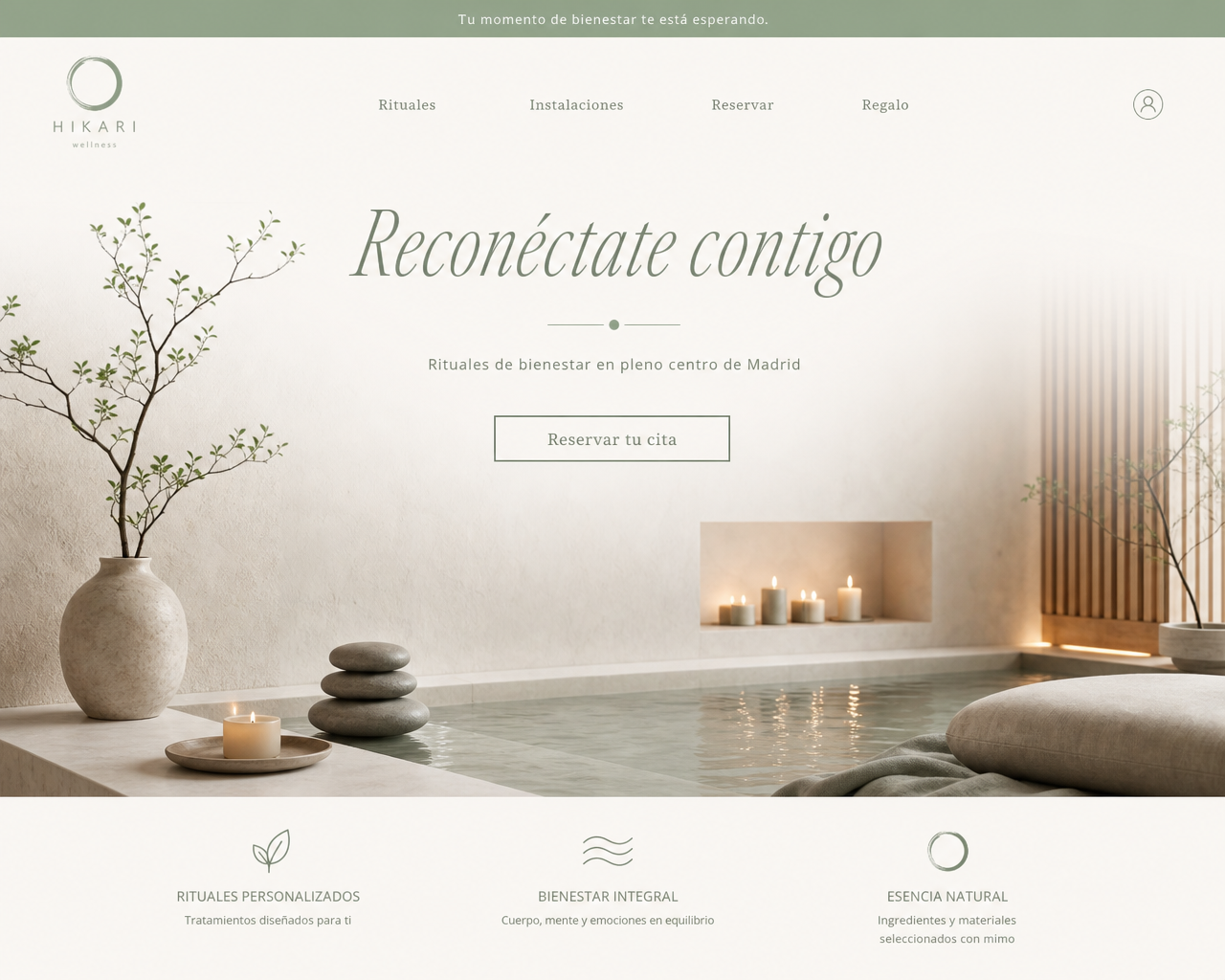 Web para spa y centro de bienestar de lujo